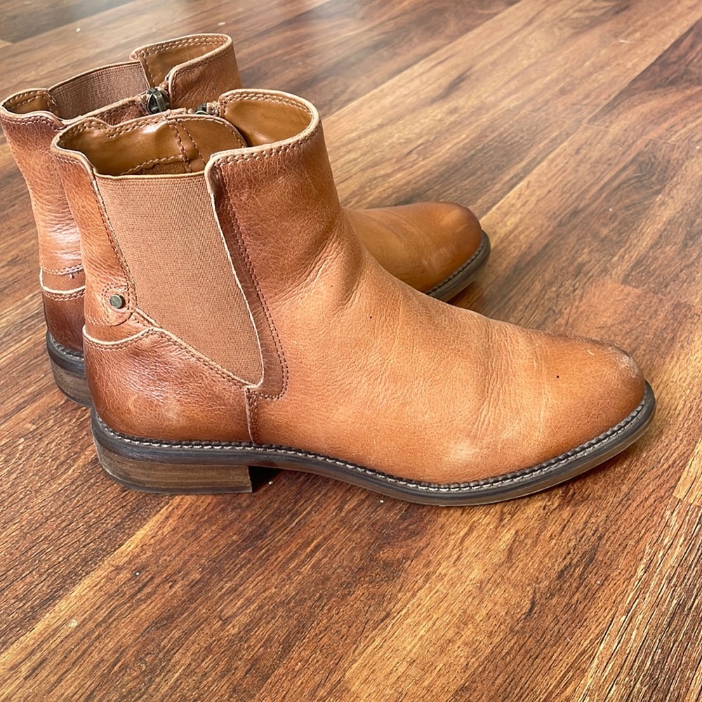 Franco Sarto brown leather ankle boots
